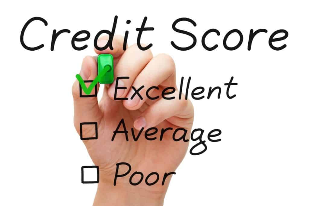 excellent credit score checked off
